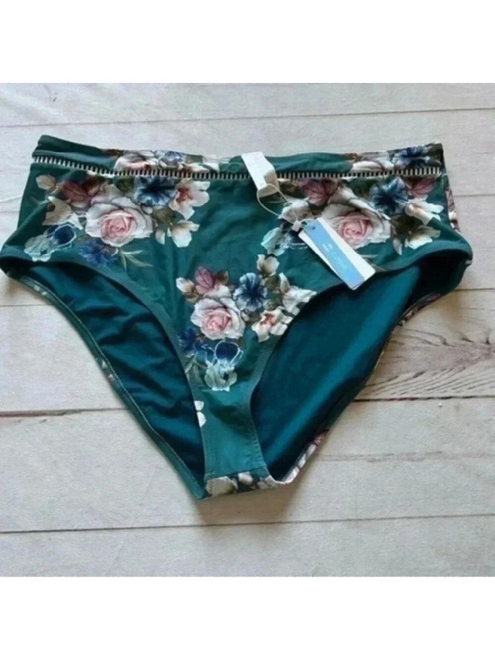 NWT Cupshe Women’s High Waisted Floral Bikini Bottoms 3X